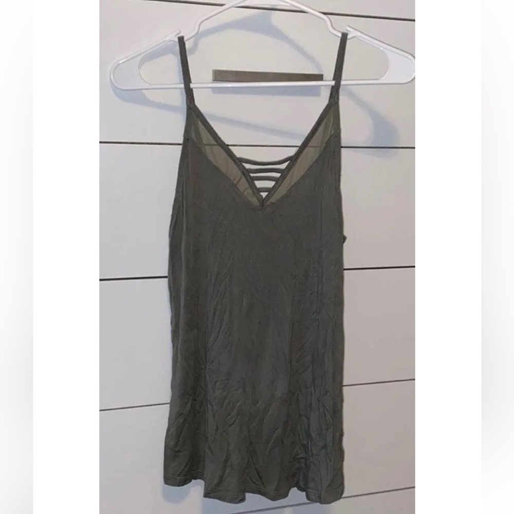 American Eagle Outfitters Olive Strappy Tank Top